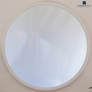 Thin Round Mirror Deep White