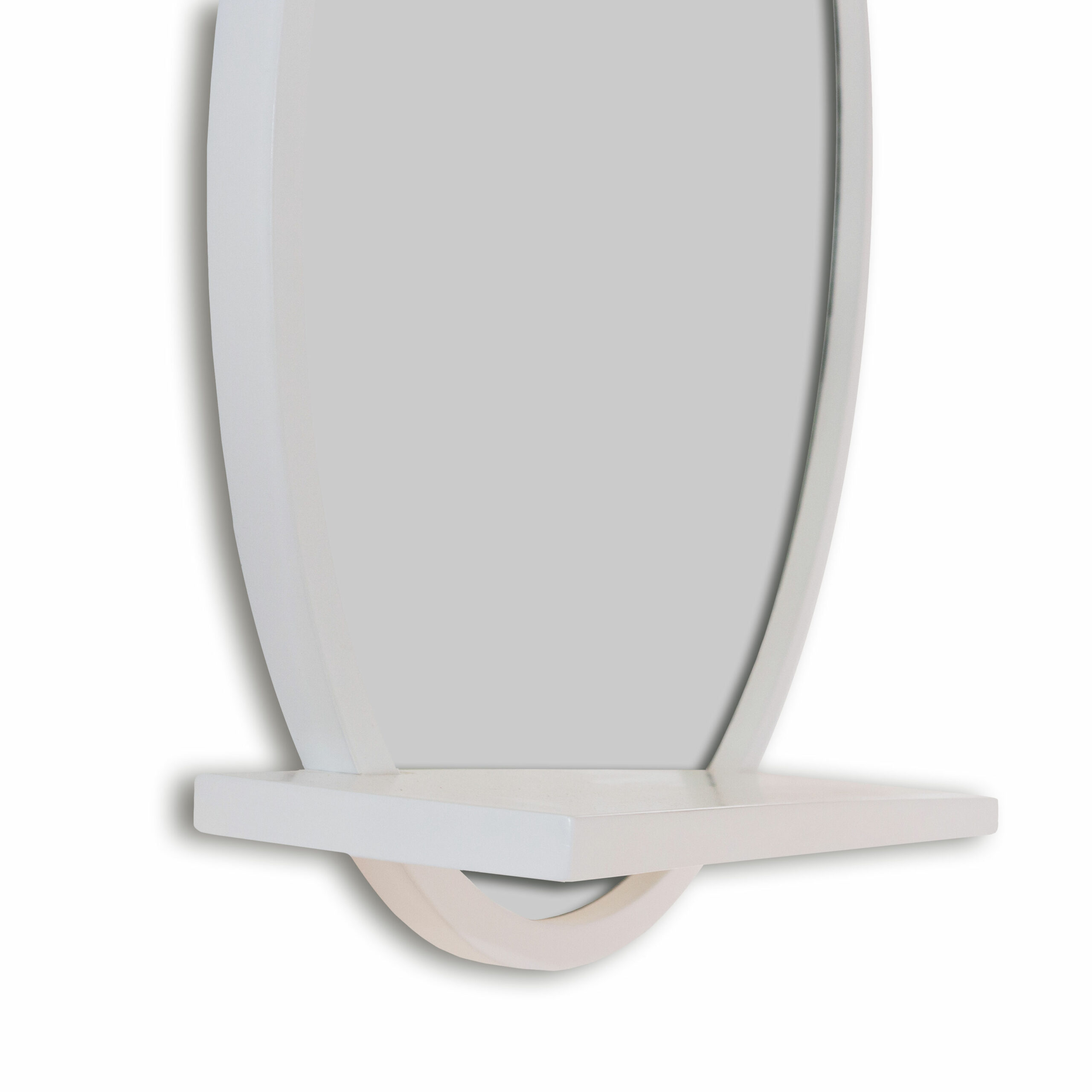 Round Shelf Mirror White - Image 3